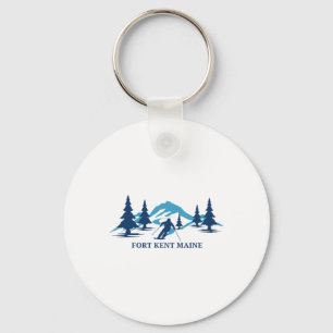 Porte-clés Station de ski de Fort Kent Maine Skieur 