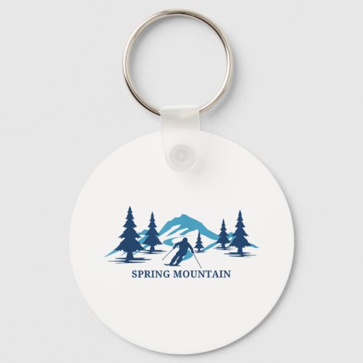 Porte-clés Station de ski de Spring Mountain Pennsylvania Ski (Recto)