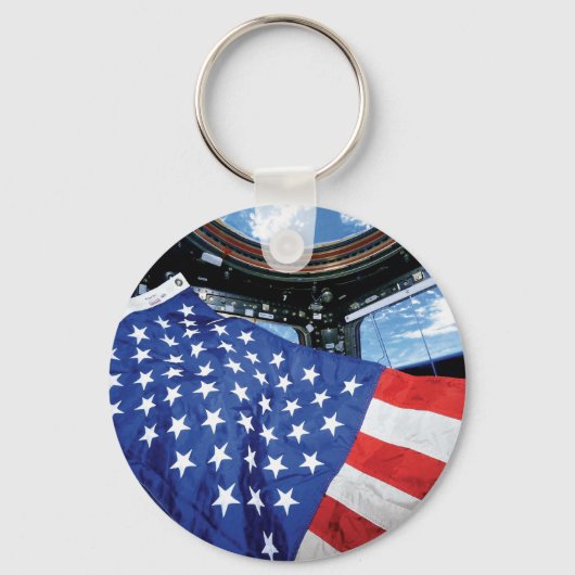 Porte-clés Station spatiale Drapeau américain Orbite terrestr (Recto)