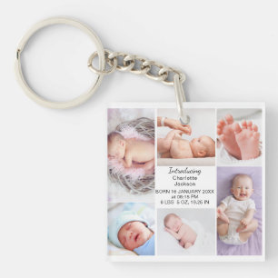 Porte-clés Statistiques de naissance de nouveau-né et plaque