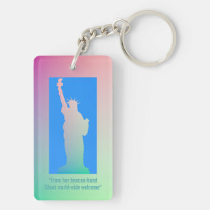 Porte-clés Statue customisée en arc-en-ciel rose