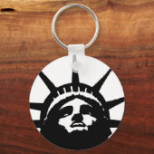 Porte-clés Statue d'Art Pop Noir & Blanc de la Liberté (Recto)