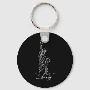 Porte-clés Statue de la Liberté dessinée à la main en une lig