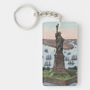 Porte-clés Statue de la Liberté du port de NYC de 1885 Art vi
