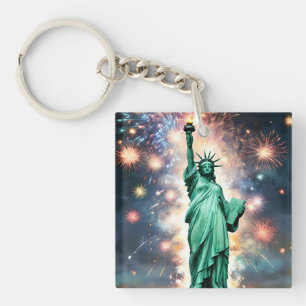 Porte-clés Statue De La Liberté Feu D'Indépendance,