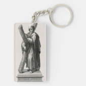 Porte-clés Statue de Saint André Apôtre avec croix (Dos)