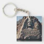 Porte-clés Statue Divine : Le Seigneur Est Mon Rocher (Devant)