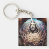 Porte-clés Statue Divine : Le Seigneur Est Mon Rocher (Devant)