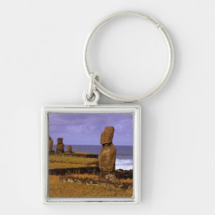 Porte-clés Statue Moai de la plate-forme Tahai Abstraits Pâqu