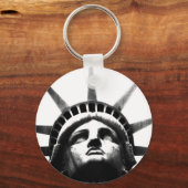 Porte-clés Statue noire et blanche de la Liberté (Recto)