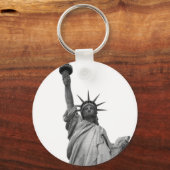 Porte-clés Statue noire et blanche de la Liberté (Recto)