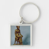 Porte-clés Statue posée d'Imhotep tenant un ouvert (Devant)