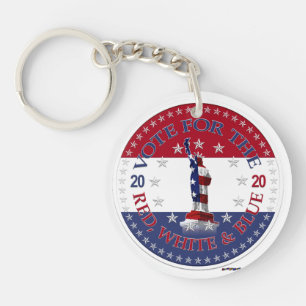 Porte-clés Statue Vote Pour Le Rouge, Blanc et Bleu 2020