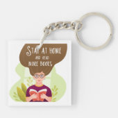 Porte-clés Stay Home Read More Books Book Lover (Dos)