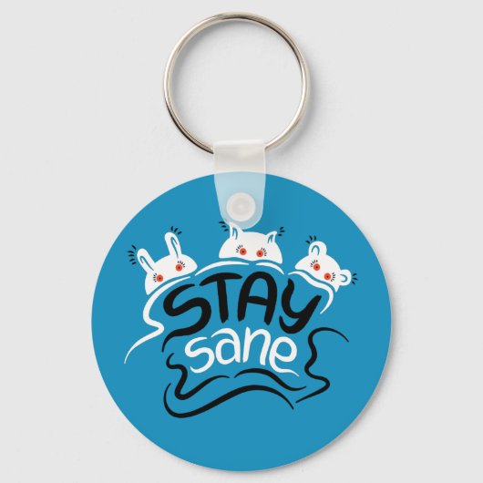 Porte-clés Stay Sane Funny Madness Typographie (Recto)