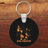 Porte-clés Stay Sitive Skeleton Halloween Motivational Funny  (Recto)