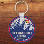 Porte-clés Steamboat Springs Colorado Retro Sunset Souvenirs (Recto)