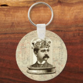 Porte-clés Steampunk clockwork brain head in jar (Recto)