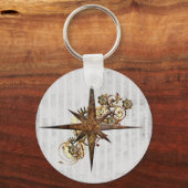 Porte-clés Steampunk Compass Star Grunge (Recto)