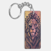 Porte-clés Steampunk Couleur Gradient Lion Rustique (Devant gauche)