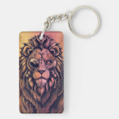 Porte-clés Steampunk Couleur Gradient Lion Rustique (Dos)