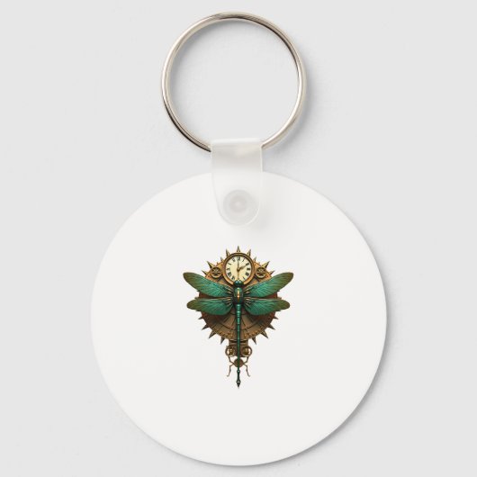 Porte-clés Steampunk Dragonfly Victorian Art Mechanical Steam (Recto)