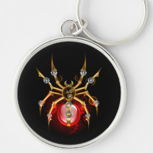 Porte-clés Steampunk spider on black