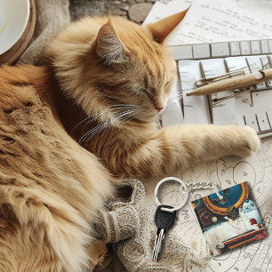 Porte-clés Steampunk Thé de chat sous-marin