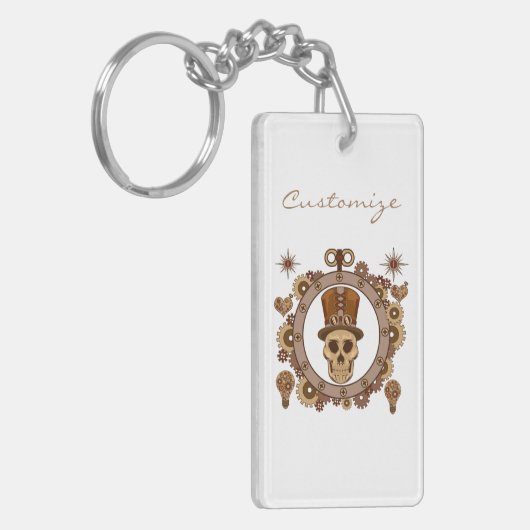Porte-clés Steampunk Thème Top Hat Skull Thunder_Cove (Devant gauche)