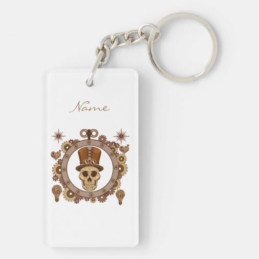Porte-clés Steampunk Thème Top Hat Skull Thunder_Cove (Dos)
