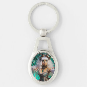 Porte-clés Steampunk Victorian Futuristic Green Dancer