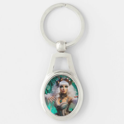 Porte-clés Steampunk Victorian Futuristic Green Dancer (Devant)