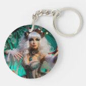 Porte-clés Steampunk Victorian Futuristic Green Dancer (Dos)