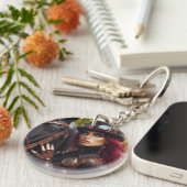 Porte-clés Steampunk Victorian Lady Dark Rider (Devant droit)