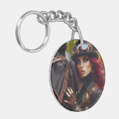 Porte-clés Steampunk Victorian Lady Dark Rider (Devant gauche)