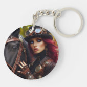 Porte-clés Steampunk Victorian Lady Dark Rider (Dos)
