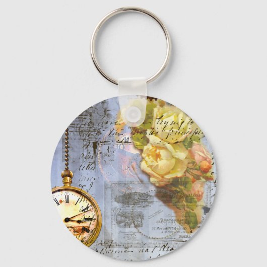 Porte-clés Steampunk & Yellow Roses (Recto)