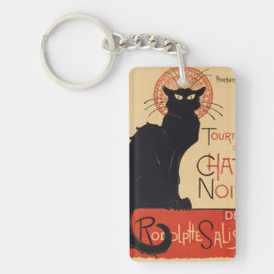 Porte-clés Steinlen Art Nouveau Chat Noir Vintage Impression