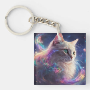 Porte-clés Stellar Kitty - art de chat cosmique