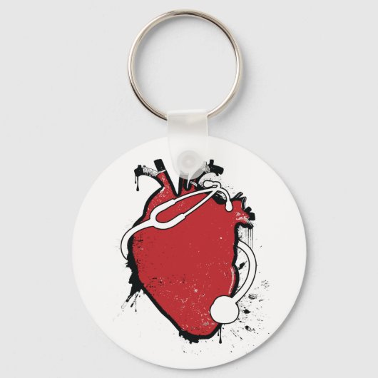 Porte-clés stéthoscope cardiaque anatomique (Recto)