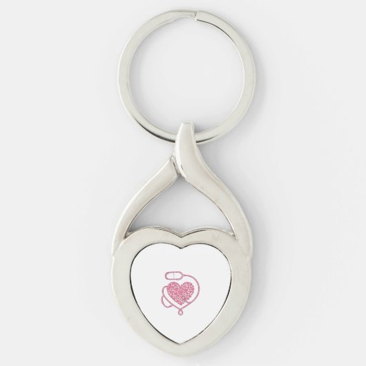 Porte-clés Stéthoscope Cardiaque Design de Chemise Vectoriel (Devant)