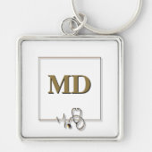 Porte-clés Stéthoscope d'infirmière de médecin de monogramme (Devant)