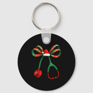 Porte-clés Stéthoscope Médical Infirmière Noël Coquette Bow W