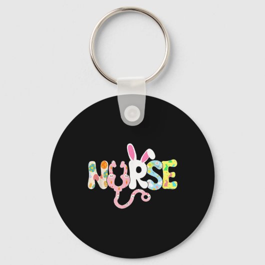 Porte-clés Stethoscope Scrub Nurse Life Pâques Jour Mignonne  (Recto)