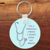 Porte-clés Stéthoscope Surgical Nurse custom name keychain (Recto)