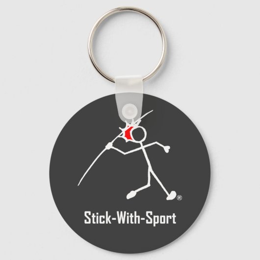 Porte-clés Stick Avec Sport Javelin Stickman Rouge foncé (Recto)