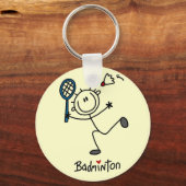 Porte-clés Stick Figure Badminton T-shirts et cadeaux (Recto)
