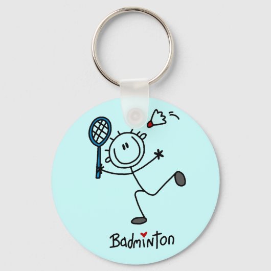 Porte-clés Stick Figure Badminton T-shirts et cadeaux (Recto)