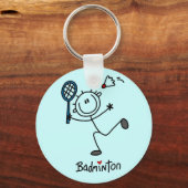 Porte-clés Stick Figure Badminton T-shirts et cadeaux (Recto)