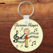 Porte-clés Stick Figure Clarinet Lecteur Tshirts et cadeaux (Recto)